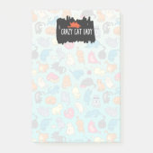 Crazy Cat Lady Cute en Playful Cat Pattern Post-it® Notes (Voorkant)