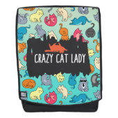 Crazy Cat Lady Cute en Playful Cat Pattern Rugtassen (Voorkant)