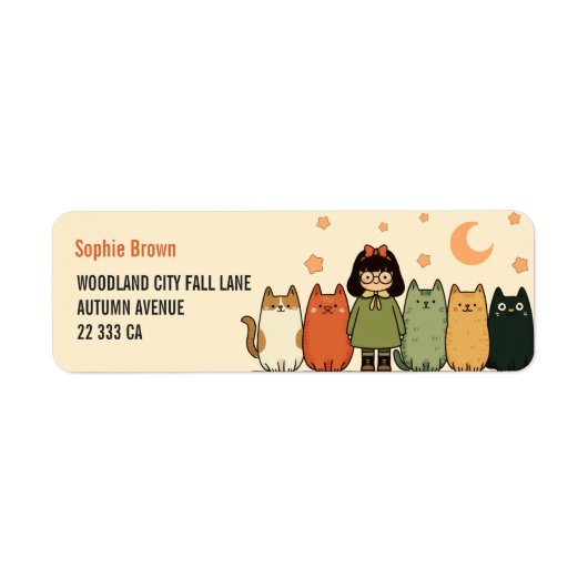 Crazy Cat Lady Cute Felines Retouradres  Etiket (Voorkant)