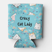 Crazy Cat Lady Cute Kitty Cats Whimsical Patroon Blikjeskoeler (Voorkant)