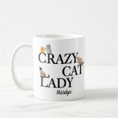 Crazy Cat Lady Cute Monogram Koffiemok (Links)