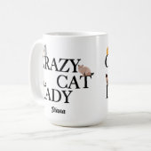 Crazy Cat Lady Cute Persoonlijk Koffiemok (Voorkant links)