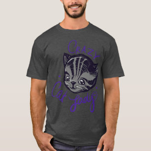 Crazy Cat Lady Cute Tiger Stripe Tabby Cat Art T-shirt