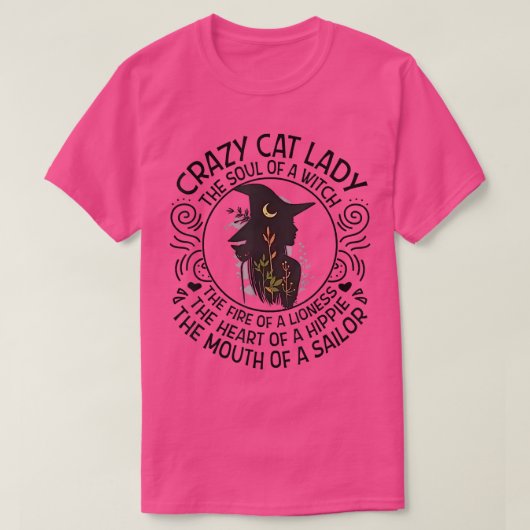 Crazy Cat Lady De sol van heks 467 T-shirt (Design voorkant)
