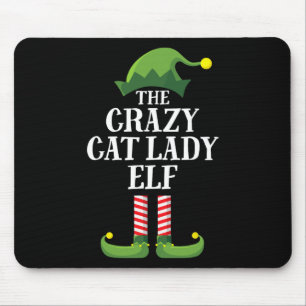 Crazy Cat Lady Elf Matching Family Kerstmis Muismat