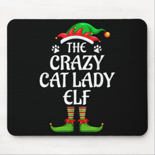 Crazy Cat Lady Elf Matching Family Kerstmis Muismat