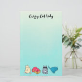 Crazy Cat Lady en 4 Cute Cats Briefpapier (Staand voorkant)