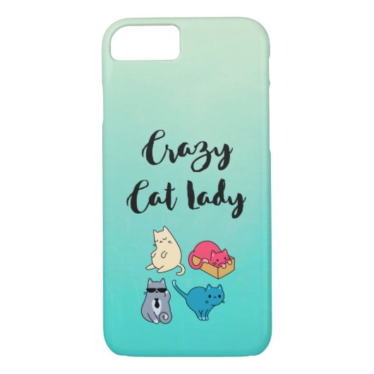 Crazy Cat Lady en 4 Cute Cats Case-Mate iPhone Case (Achterkant)