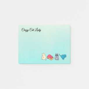 Crazy Cat Lady en 4 Cute Cats Post-it® Notes