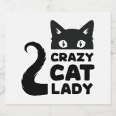 Crazy Cat Lady Eten & Drinken Labels Likeurfles Etiket (Enkel label)