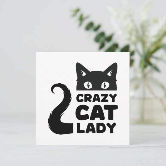 Crazy Cat Lady Flat Note Kaart / Wenskaart (Staand voorkant)