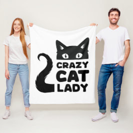 Crazy Cat Lady Fleece Deken