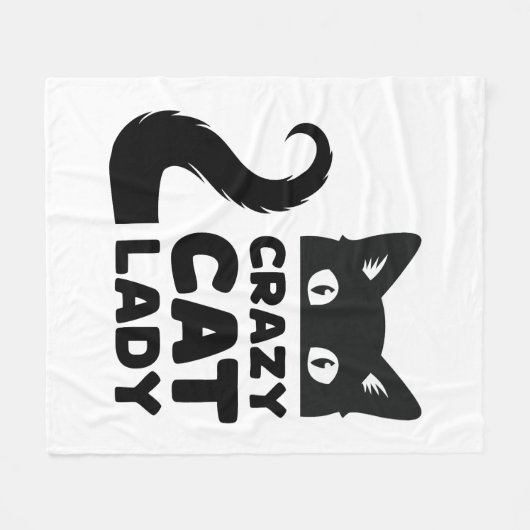 Crazy Cat Lady Fleece Deken (Voorkant (Horizontaal))
