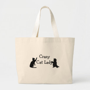 Crazy Cat Lady Fun Animal Art Grote Tote Bag