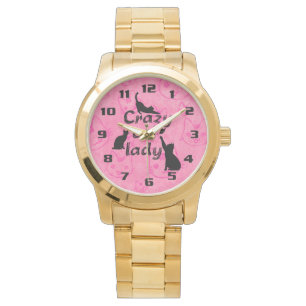 Crazy Cat Lady Fun Funny and Cool Playful Cats Horloge