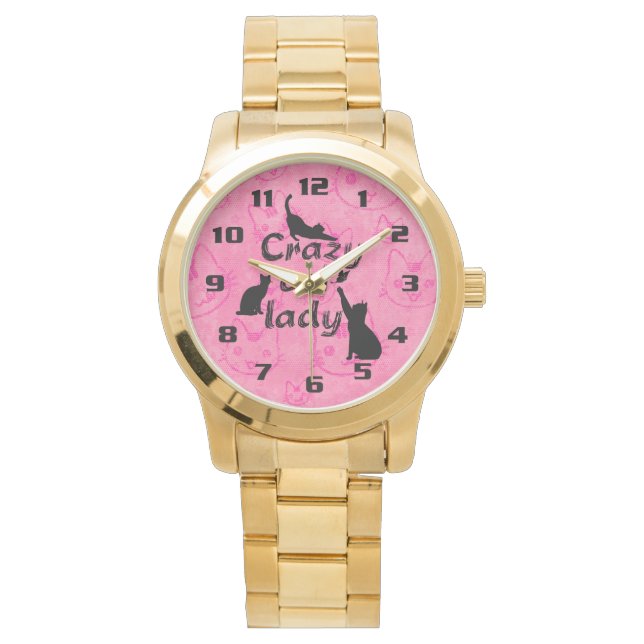 Crazy Cat Lady Fun Funny and Cool Playful Cats Horloge (Voorkant)