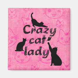 Crazy Cat Lady Fun Playful Cats Magneet