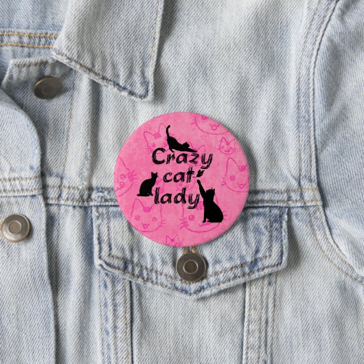Crazy Cat Lady Fun Playful Cats Ronde Button 7,6 Cm (In situ)