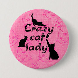 Crazy Cat Lady Fun Playful Cats Ronde Button 7,6 Cm
