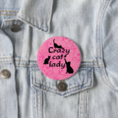 Crazy Cat Lady Fun Playful Cats Ronde Button 7,6 Cm (In situ)