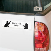 CRAZY CAT LADY Fun Quote voor kattenliefhebbers Bumpersticker (Op Truck)