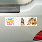 Crazy Cat Lady Funny Bumper Sticker  (Op auto)