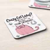 Crazy Cat Lady? Funny Cat Lover Gift  Bier Onderzetter (Linkerzijde)
