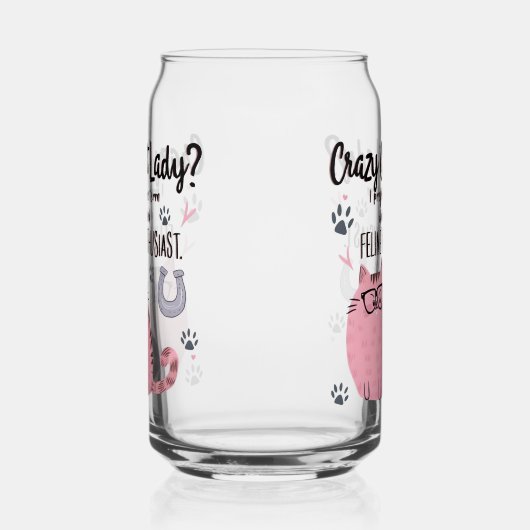 Crazy Cat Lady? Funny Cat Lover Gift  Blikvorm Glas (Links)