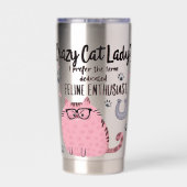 Crazy Cat Lady? Funny Cat Lover Gift Geïsoleerde Drinkbeker (Achterkant)