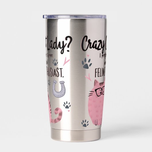 Crazy Cat Lady? Funny Cat Lover Gift  Geïsoleerde Drinkbeker (Rechts)