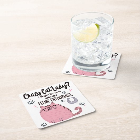 Crazy Cat Lady? Funny Cat Lover Gift Kartonnen Onderzetters (Insitu)