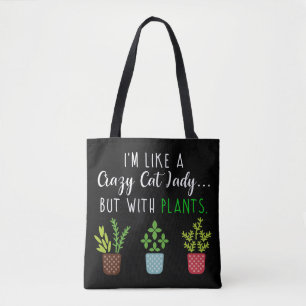 Crazy Cat Lady Funny Gardening Tote Bag