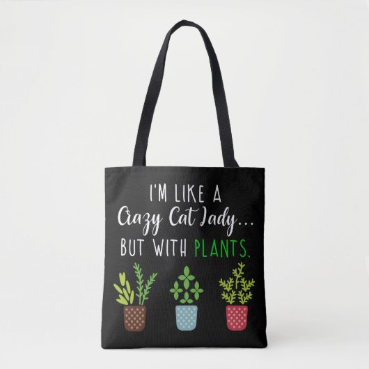 Crazy Cat Lady Funny Gardening Tote Bag (Voorkant)