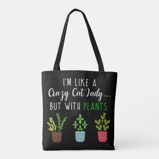 Crazy Cat Lady Funny Gardening Tote Bag (Achterkant)