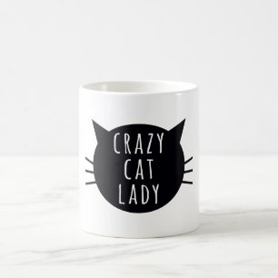 Crazy Cat Lady Funny Humor Typografie Koffiemok