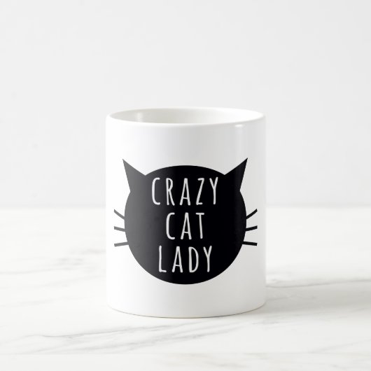 Crazy Cat Lady Funny Humor Typografie Koffiemok (Center)