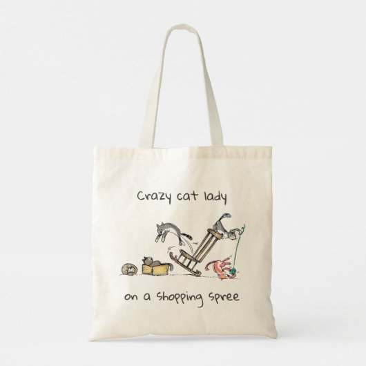 Crazy Cat Lady / Funny Tote Bag (Achterkant)