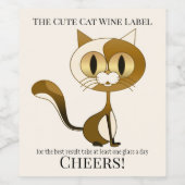 Crazy Cat Lady Funny Wine Label Wijn Etiket (Enkel label)
