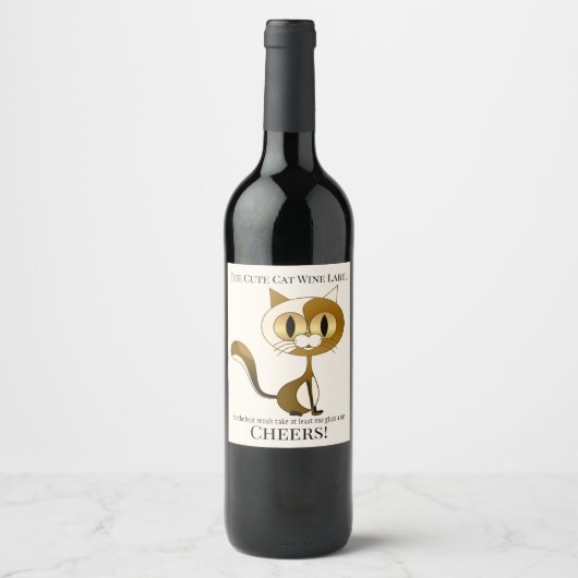 Crazy Cat Lady Funny Wine Label Wijn Etiket (Voorkant)