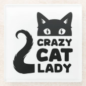 Crazy Cat Lady Glas Onderzetters (Voorkant)