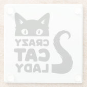 Crazy Cat Lady Glas Onderzetters (Achterkant)