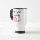 Crazy Cat Lady? Grappig cadeau voor kattenliefhebb Reisbeker (Voorkant links)