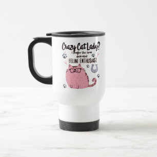 Crazy Cat Lady? Grappig cadeau voor kattenliefhebb Reisbeker