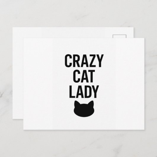 Crazy Cat Lady - Grappig Kattenliefhebber Gift Briefkaart (Voorkant / Achterkant)
