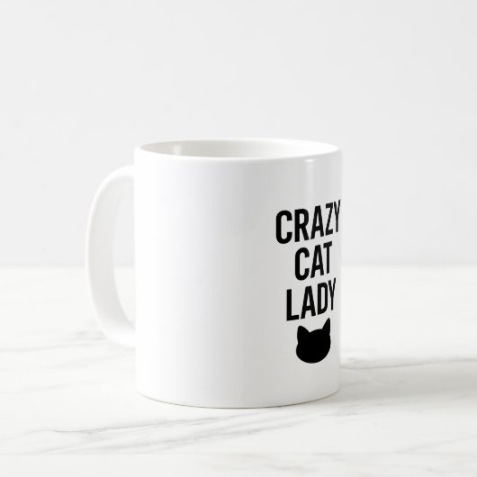 Crazy Cat Lady - Grappig Kattenliefhebber Gift Koffiemok (Voorkant links)