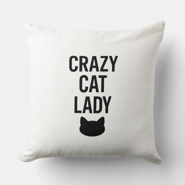 Crazy Cat Lady - Grappig Kattenliefhebber Gift Kussen (Voorkant)