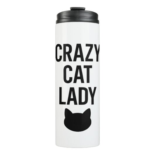 Crazy Cat Lady - Grappig Kattenliefhebber Gift Thermosbeker (Voorkant)