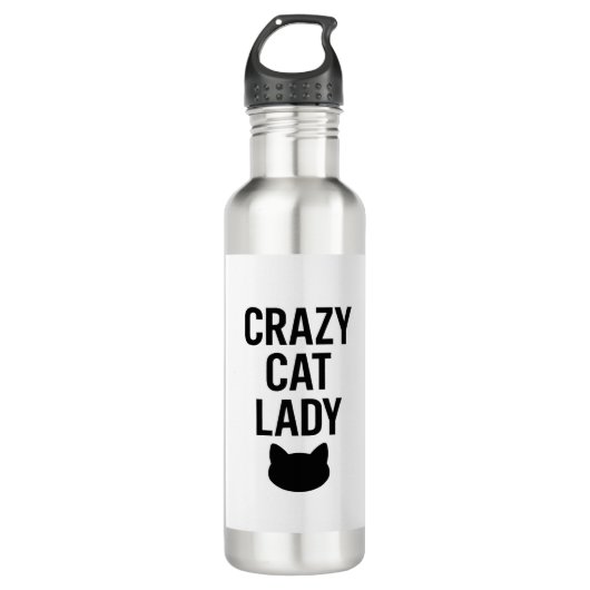 Crazy Cat Lady - Grappig Kattenliefhebber Gift Waterfles (Voorkant)