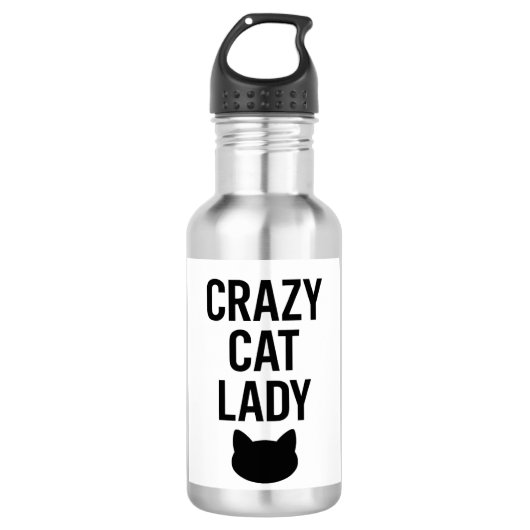 Crazy Cat Lady - Grappig Kattenliefhebber Gift Waterfles (Voorkant)