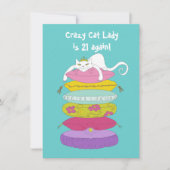 Crazy cat lady grappige verjaardagsfeest Invites Kaart (Voorkant)